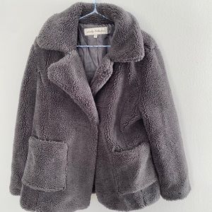 Sebby Collection Grey Teddy Jacket